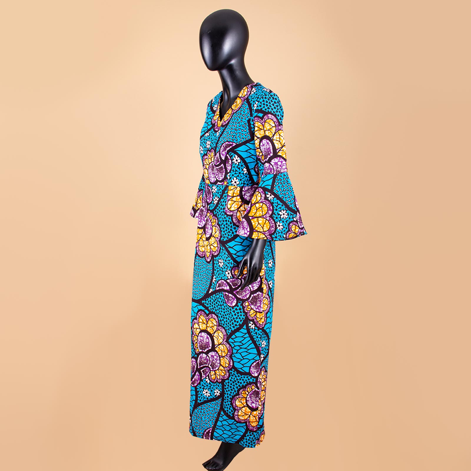 AFRIPRIDE-Robe africaine Dashiki longue à manches évasées et col en V pour femme, tenue de fête et de mariage, A1925048