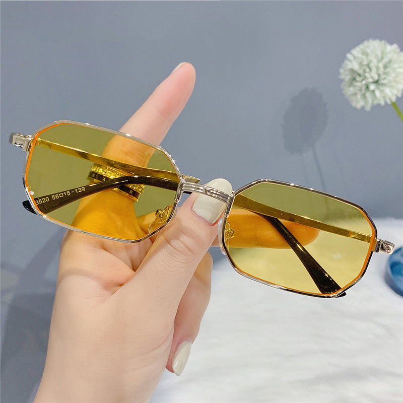 Lunettes de soleil étroites pour hommes, rectangulaires à la mode pour femmes, marque de luxe en métal, lunettes de soleil classiques