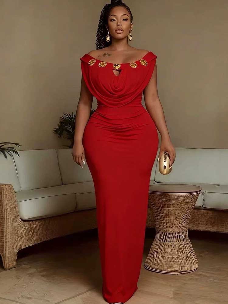 Robe de soirée pour fêtes, taille haute, coupe ajustée, style bohème, chic, pour femme, pour invitation de mariage, épaules dénudées, sexy, longue, élégante