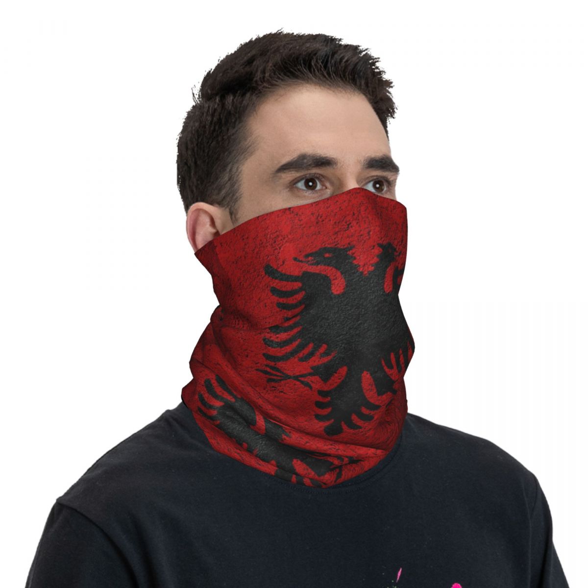 Guêtre de cou Bandana drapeau albanie, écharpe faciale imprimée, bandeau multifonction, cyclisme pour hommes femmes adultes lavable