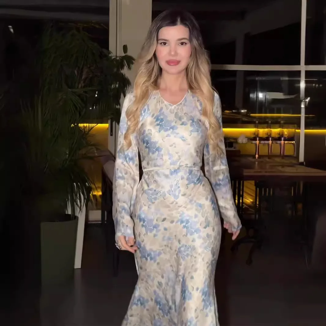 Abaya musulmane de l'Aïd pour femmes, robe de soirée, Jalabiya, imprimé de fleurs, arabe, longue, Ramadan, Maroc, Dubaï, Islam, Kaftan éducatif