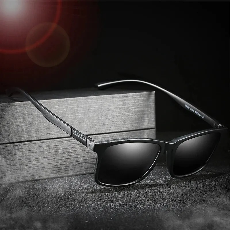 Lunettes de soleil polarisées de luxe pour hommes, monture carrée Vintage à la mode, ultra légère, pour la conduite et la pêche, UV400