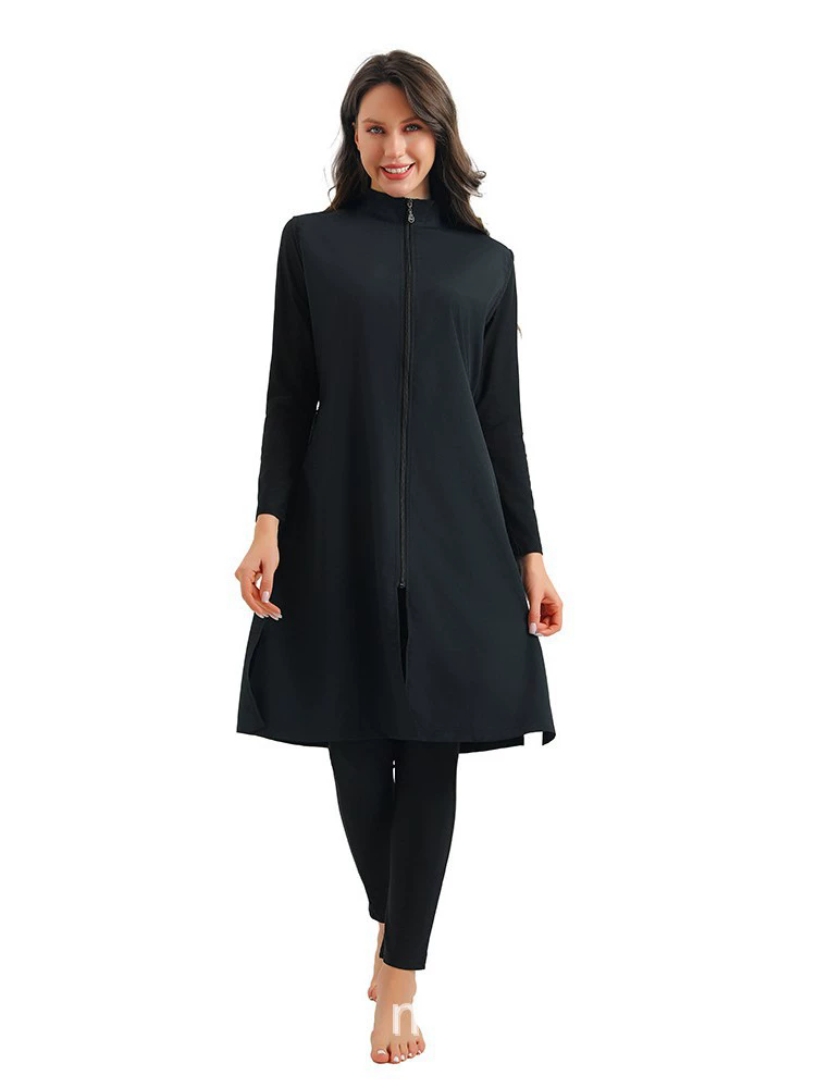 Musulman modeste Burkini femmes à manches longues maillot de bain imprimé couverture complète maillot de bain islamique maillot de bain maillots de bain ensemble de Costumes de natation