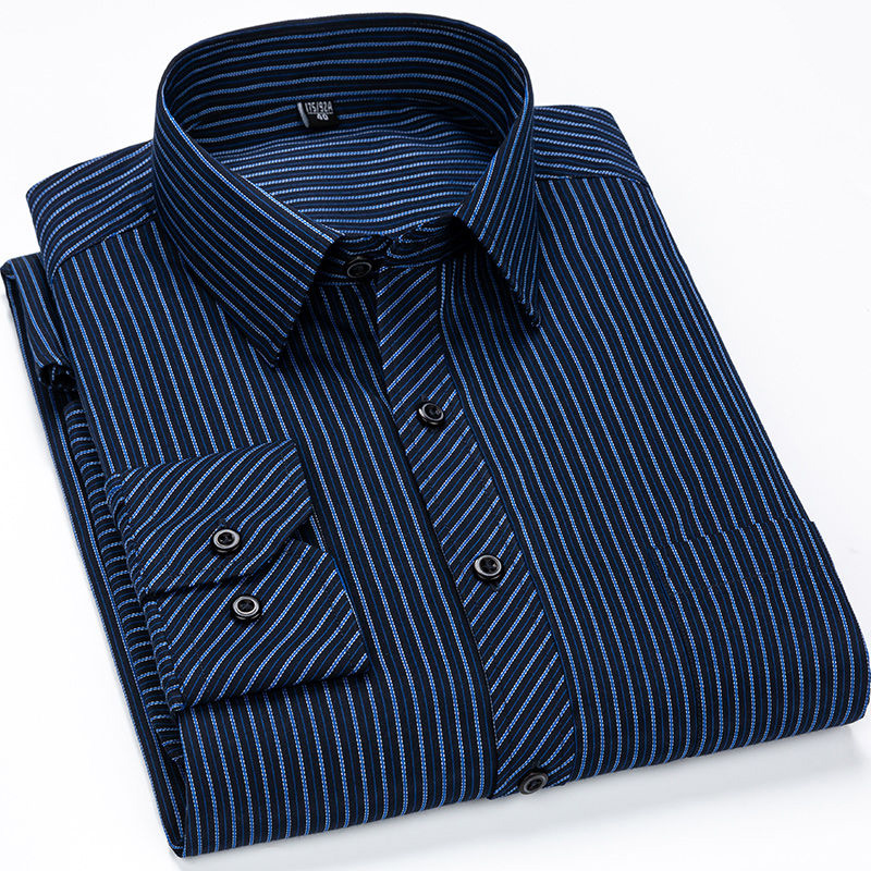 Chemise à manches longues pour hommes, surdimensionnée 9XL 8XL 48 47, décontractée, classique, à carreaux rayés, Slim Fit, boutons, chemises habillées sociales