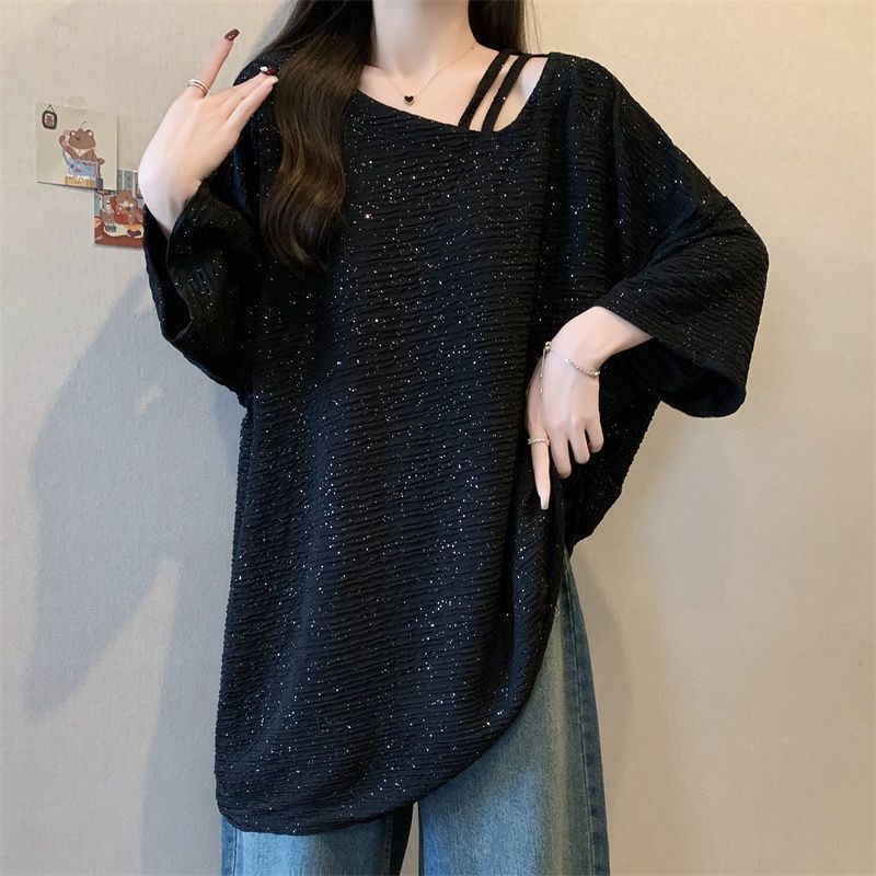 T-shirt col rond manches mi-longues pour femmes, tendance, grande taille, été, solide, simplicité, mode, décontracté, vêtements coréens