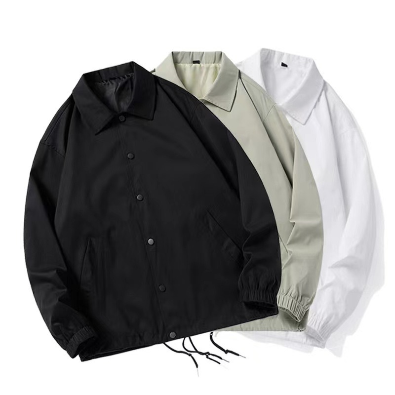 Veste Homme Printemps-Automne à Col Rabattu, Coupe Décontractée, Simple Boutonnage, Coupe-Vent Courte pour Homme