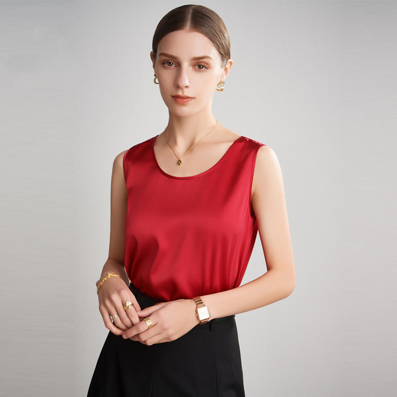 Haut sans manches en soie véritable pour femmes, vêtements d'été multicolores, débardeur, médicaments de base, pur, nature, mode, 100%