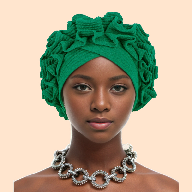 Casquette Turban à volants pour femmes, bandeau doux et confortable, foulard, Bonnet de couleur unie, couvre-chef