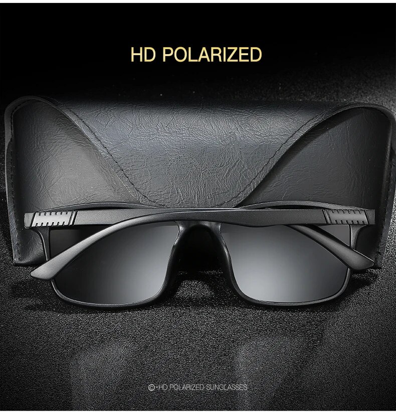 Lunettes de soleil polarisées de luxe pour hommes, monture carrée Vintage à la mode, ultra légère, pour la conduite et la pêche, UV400