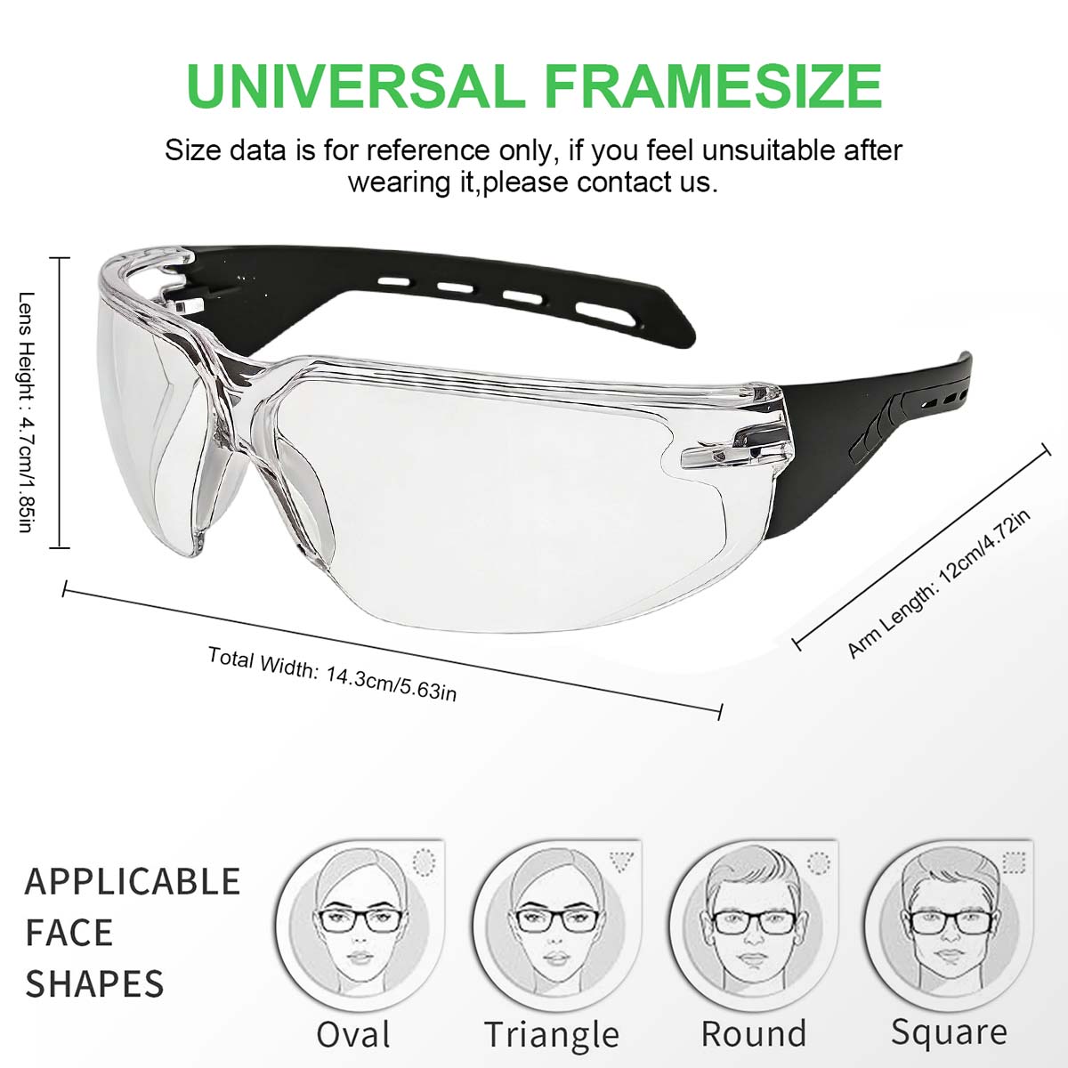 Lunettes de sécurité Z87.1 pour hommes, transparentes ou teintées, anti-buée, protection oculaire avec ajustement sécurisé HM10
