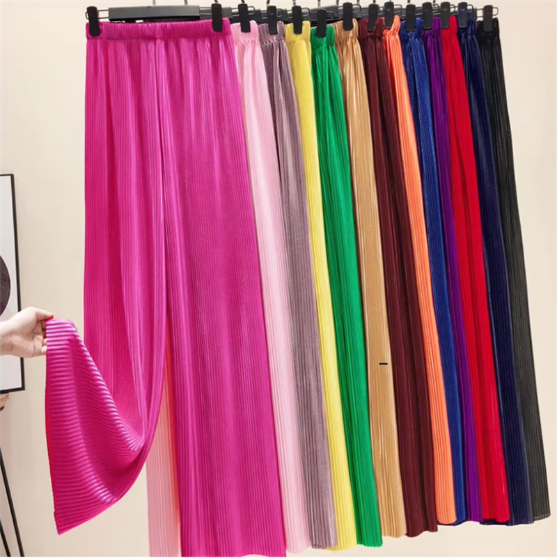 Pantalon Femme 2026 Printemps Été Pantalon Large Ample Palazzo Pantalon Plissé Bohème Tendance Ropa Coreana Pantalones