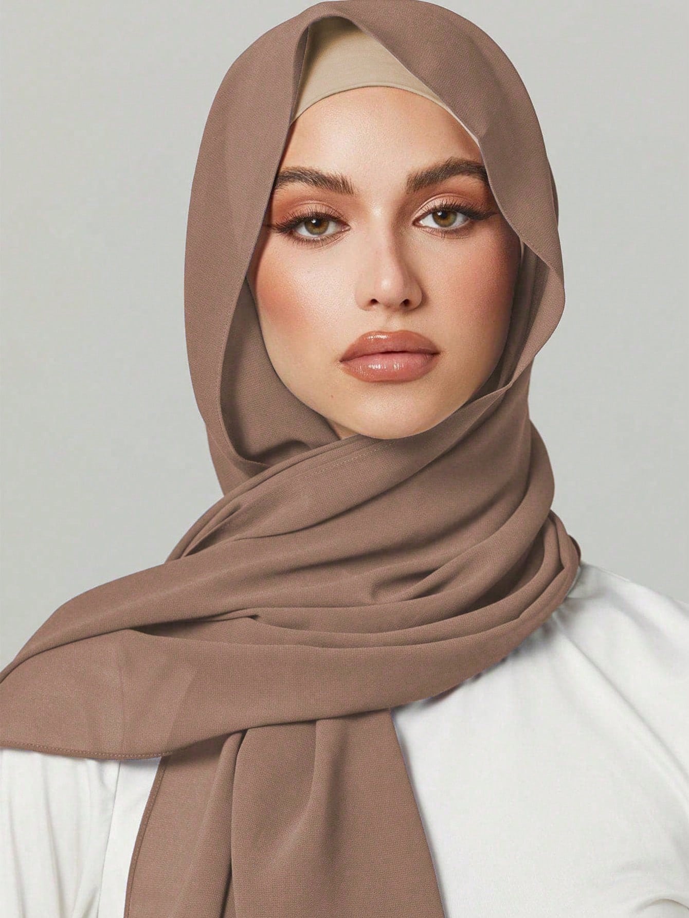 Ensemble de 2 pièces pour femme : Hijab et bonnet pour usage quotidien, hijab musulman en mousseline et bonnet élastique, turban tube uni, foulards