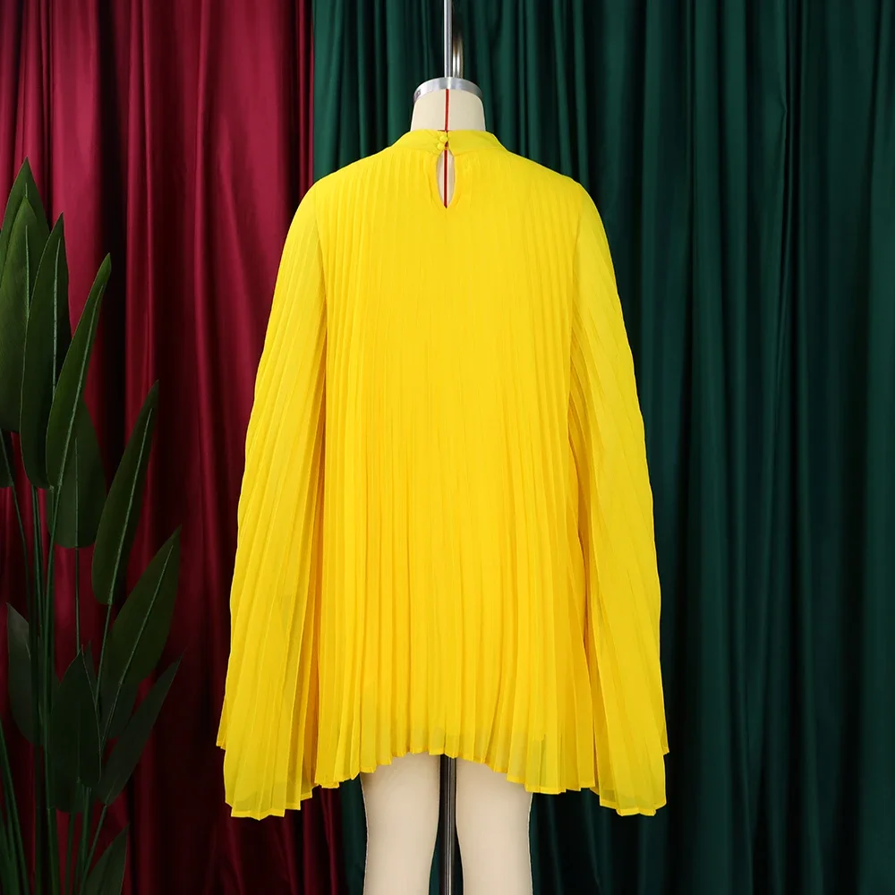 Robe en mousseline de soie pour femmes, élégante, col rond, manches chauve-souris, ample, longueur aux genoux, luxe, robe de soirée d'anniversaire africaine, nouvelle collection 2024
