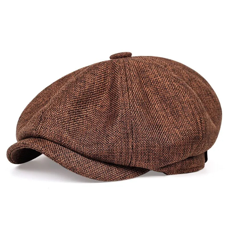 Casquette de gavroche en coton sergé pour hommes, 8 panneaux, casquettes de boulanger, rétro, testostérone, chapeaux de marque décontractés, béret pour peintre, nouvelle mode