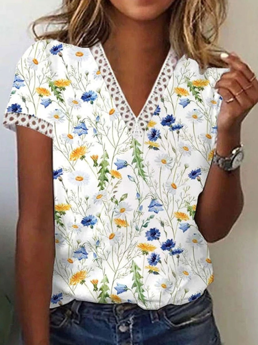 T-Shirts d'été pour femmes, décontractés, amples, manches courtes, hauts élégants à la mode