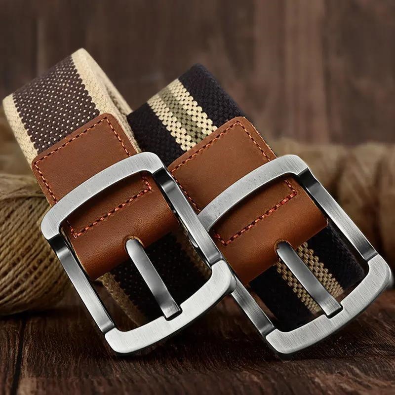 Ceinture en toile pour hommes et femmes, style coréen, avec boucle à ardillon, pour pantalons décontractés, étudiants, jeunes, entraînement militaire, extérieur