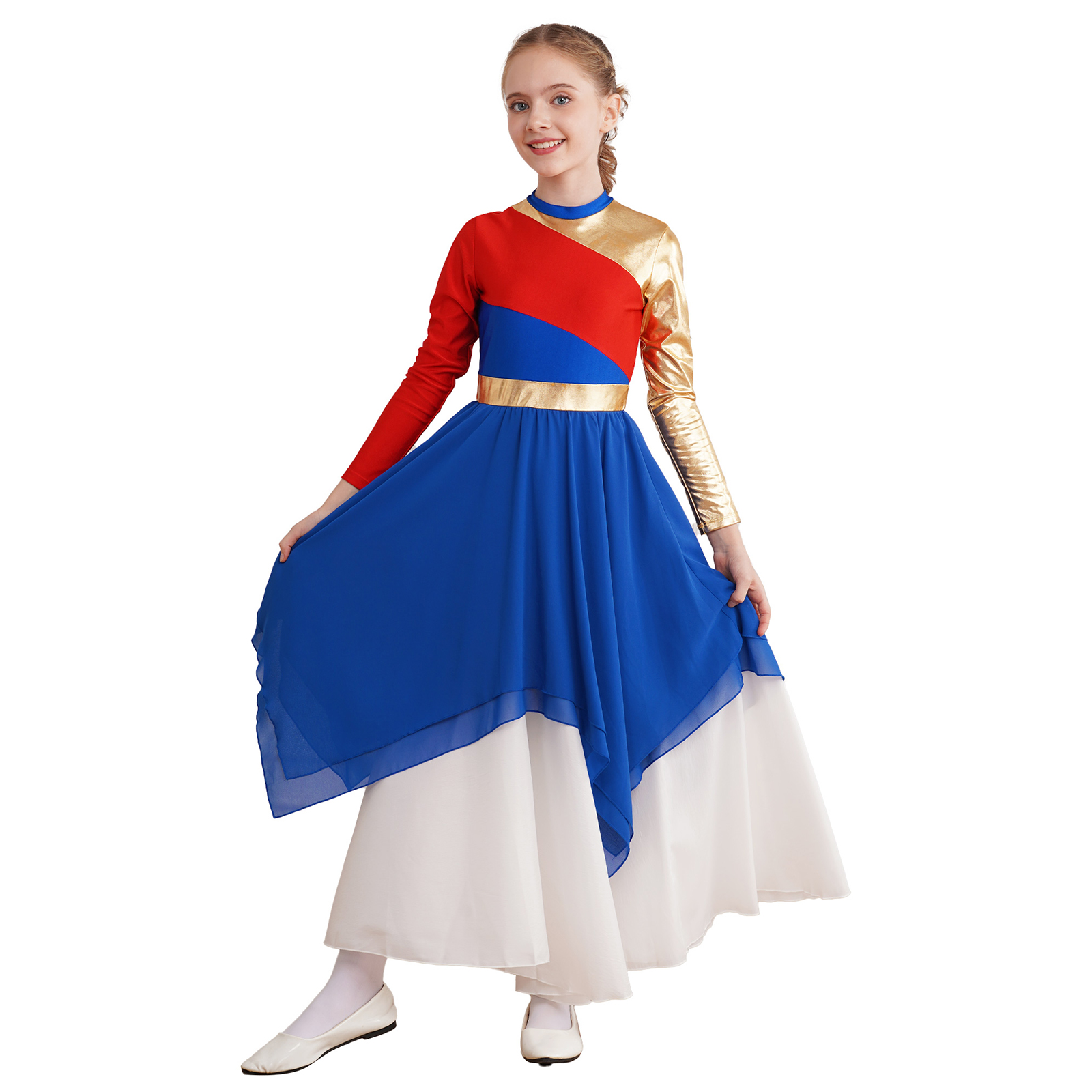 Robe de danse lyrique de Ballet pour enfants filles, tunique de danse chrétienne moderne, robes de chorale, Costume de culte de spectacle