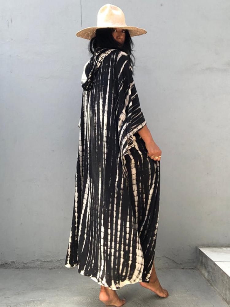 Kimono de plage à rayures pour femmes, vêtements de plage, à capuche, nouvelle collection 2022