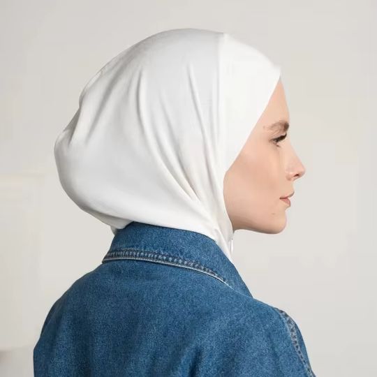Bonnet Hijab Instantané en Modal avec Fermeture Éclair, Doublure Intérieure Douce, Bonnet Turban Musulman Tendance avec Col, Foulard de Tête pour Femme, Islam Ramadan