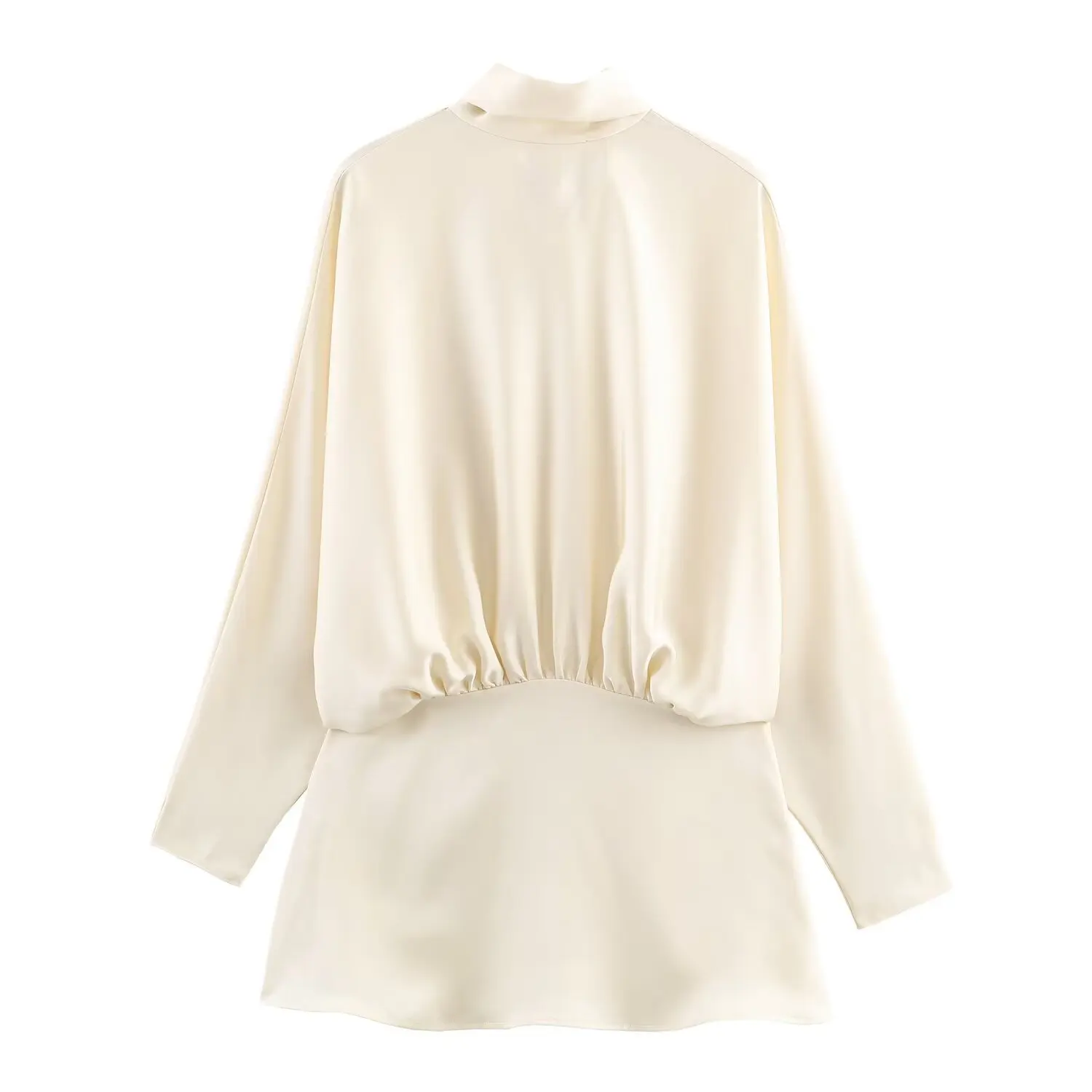 BSAY Satin Texture écharpe décoration robe courte femmes mode automne hiver nouvelles manches longues France femme robes de soirée