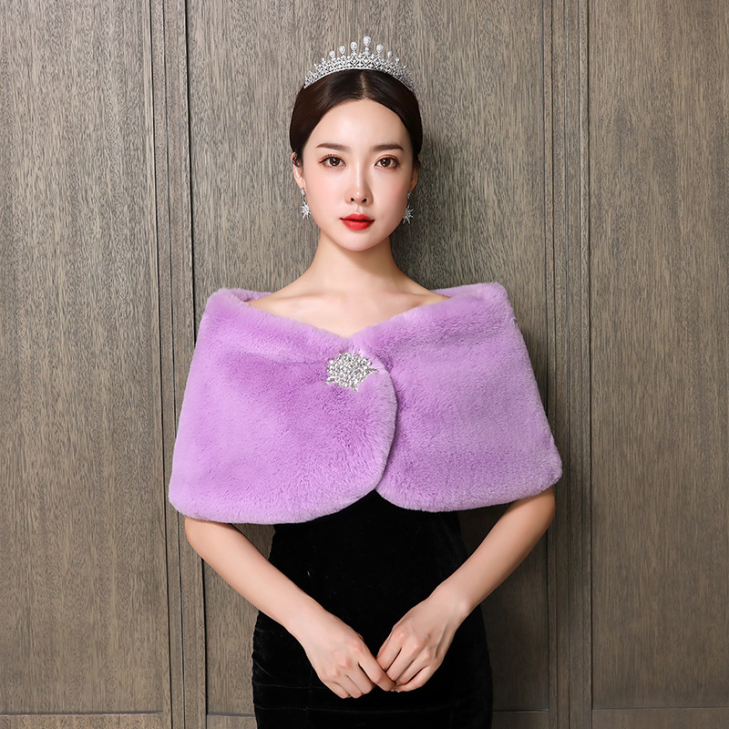 Châle de mariée en fausse fourrure pour femme, Cape de mariage, boléro chaud d'hiver, manteau, veste pour soirée, enveloppes de châle de mariée