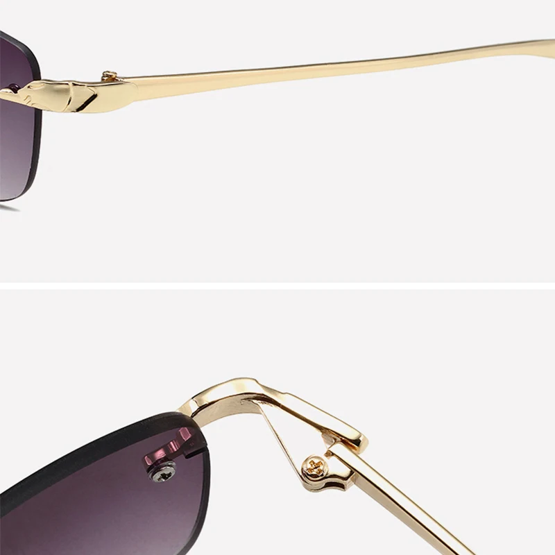 Nouvelles lunettes de soleil sans monture pour hommes et femmes, lunettes de mode, verres dégradés, lunettes de soleil rectangulaires, Oculos