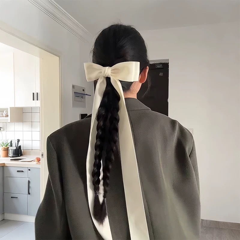Pince à cheveux en ruban avec nœud doux pour filles, Barrettes à cheveux de Style français pour femmes, accessoires pour cheveux mignons