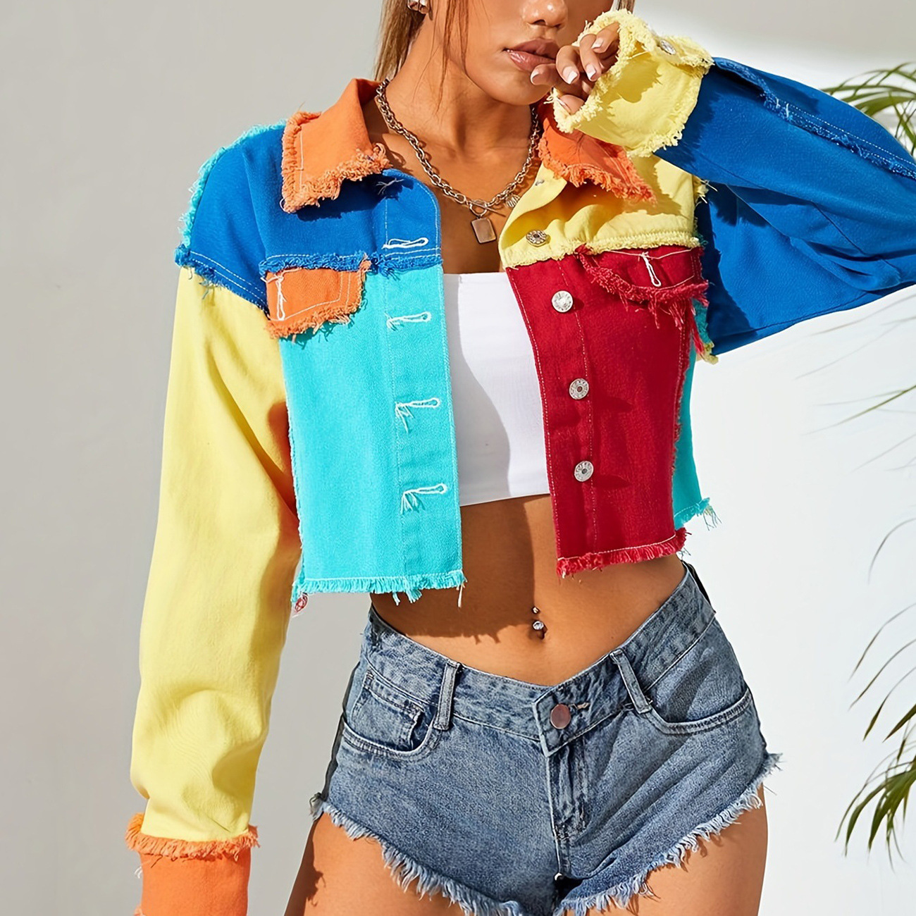 Nouveau Vêtements d'hiver femmes bord brut à manches longues veste en jean manteau femmes vêtements