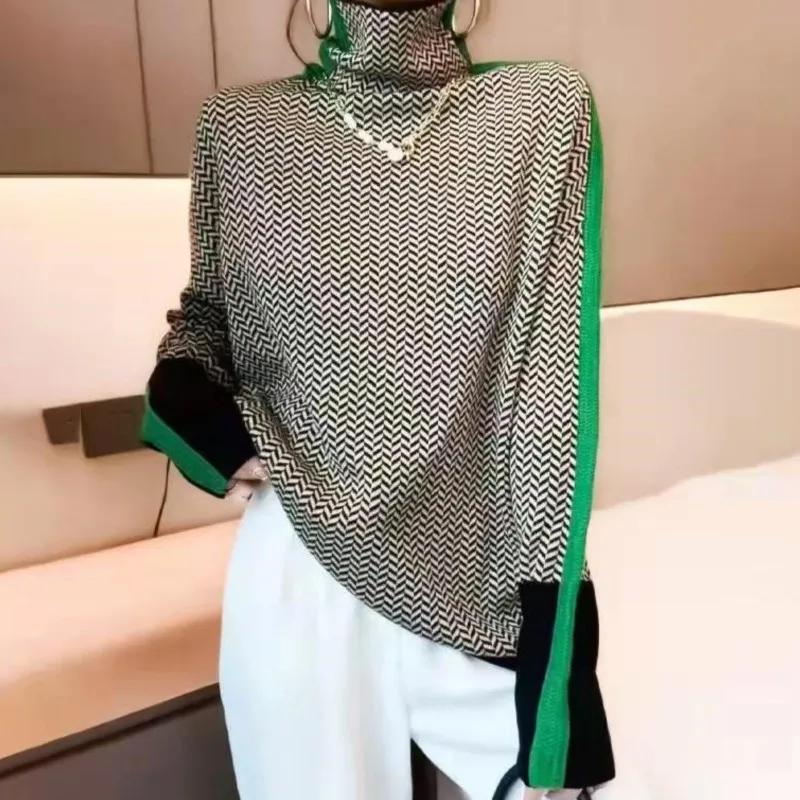 Femmes pull tricoté col roulé nouveau chaud élégant chandails dames fille mince femmes chandails pulls femme femme pull nouveau