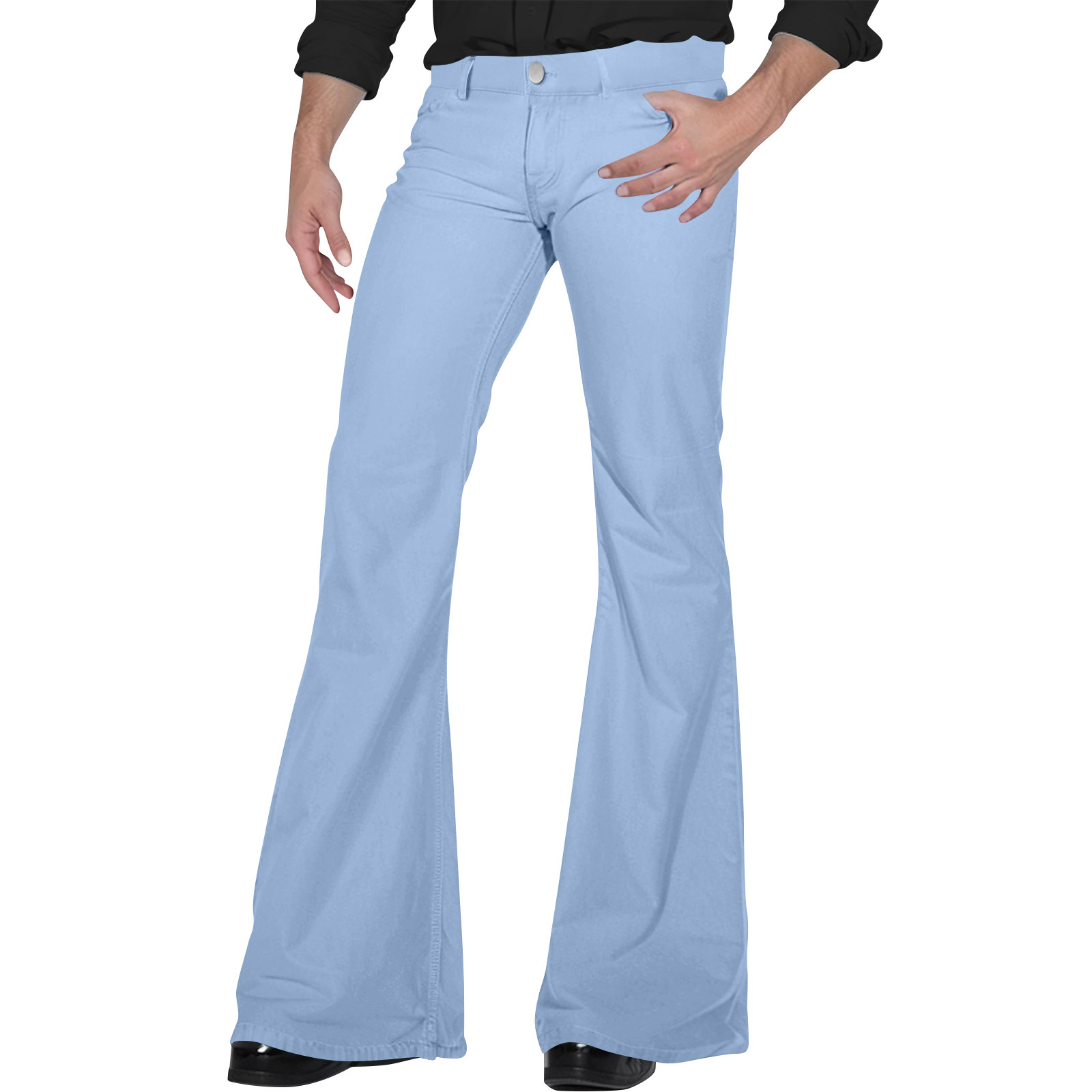 Pantalon Évasé Rétro pour Homme, Confortable, Vintage, Fjfor, At Fit, Nouveau Design Sergé, Été