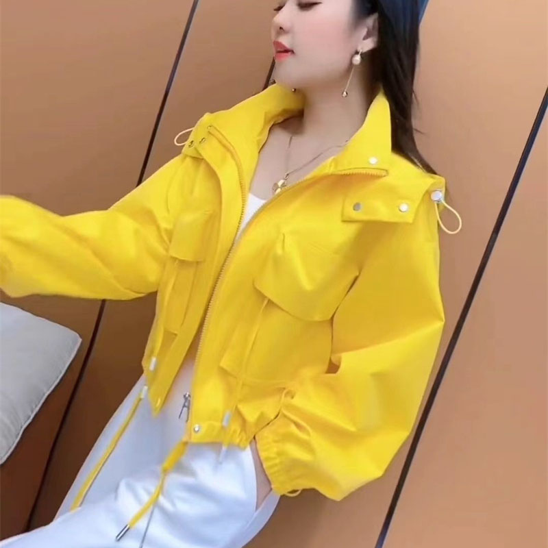 Veste à capuche ample pour femme coréenne, manteau court Stormtrooper, mode loisirs, manches longues, vêtements d'extérieur, printemps automne