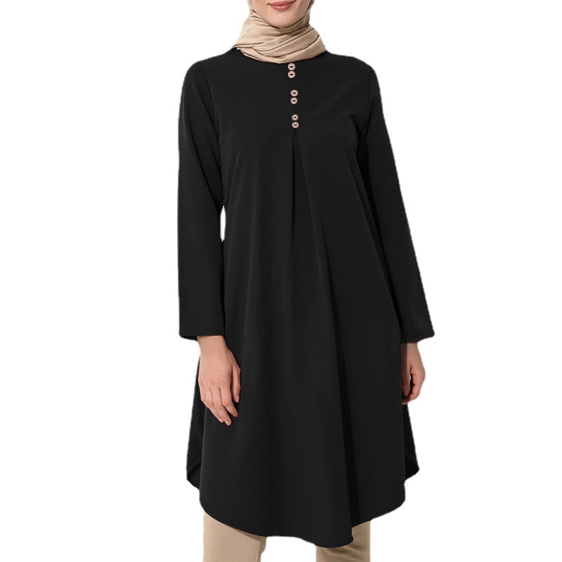 Chemisier à manches longues pour femmes musulmanes, haut décontracté pour filles, haut islamique, mode musulmane, Dubaï