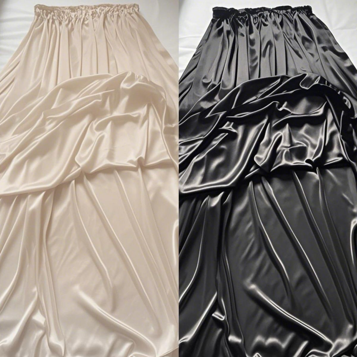 Jupe longue maxi en satin de soie sexy pour femme, taille haute, coupe ample, longueur 90 cm