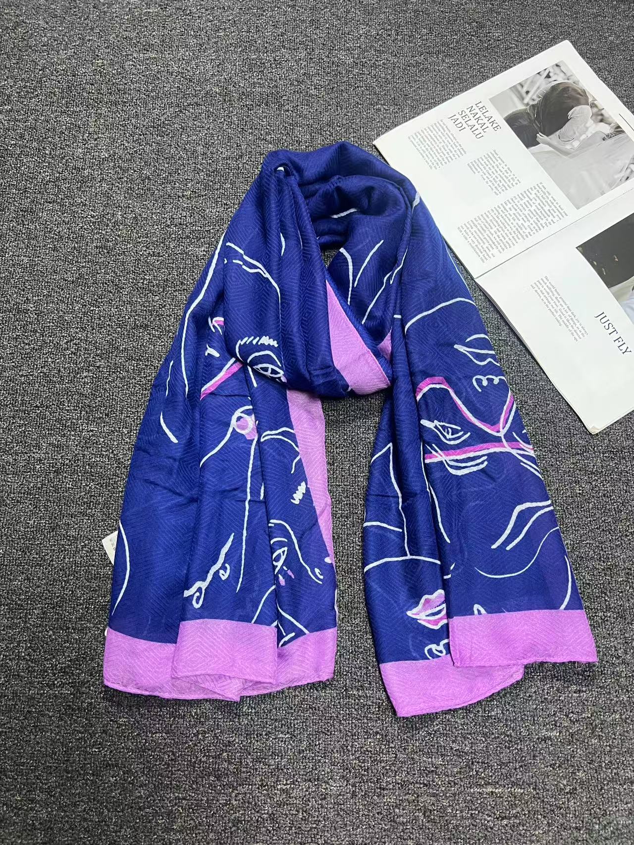 Commerce extérieur commande originale mode espagnole nouveau produit tricoté broderie imprimé extérieur plage parasol écharpe pour femme