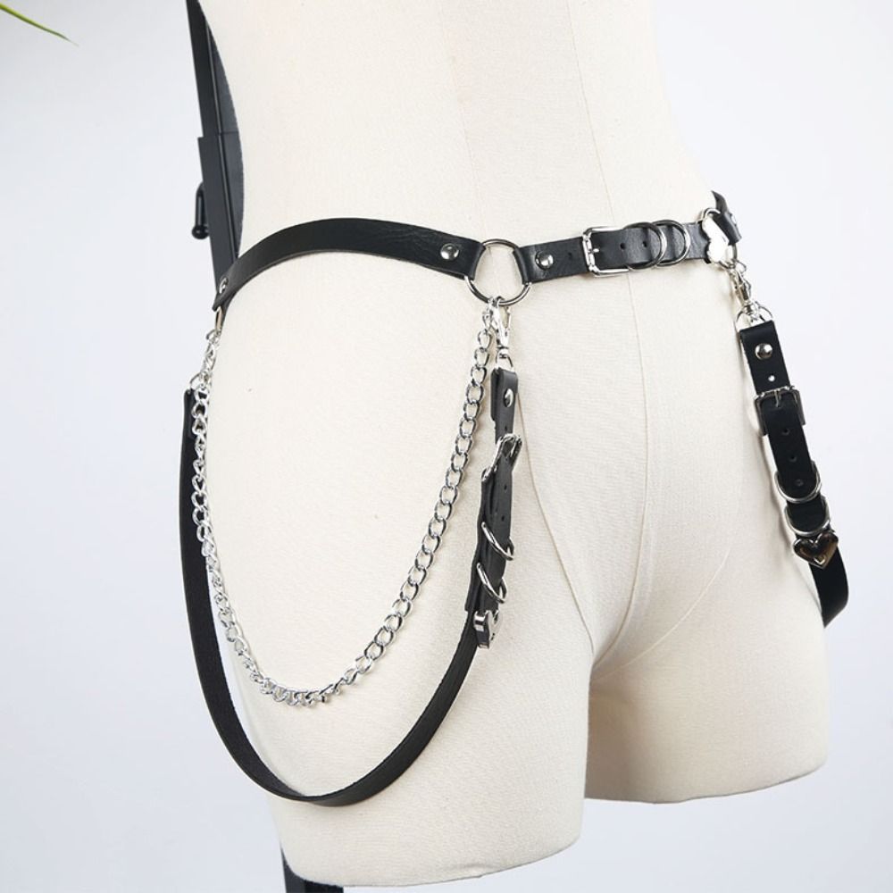 Ceinture de jupe en cuir PU pour femme, ceinture en métal, ceinture de robe en jean sexy, hip hop, rock, boîte de nuit, cœur, punk, femme
