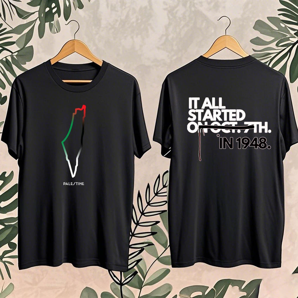 Chemise palestinienne couleur pastèque 2025 manches courtes T-Shirt en coton décontracté pour hommes femmes arabe Shemagh graphique t-shirts