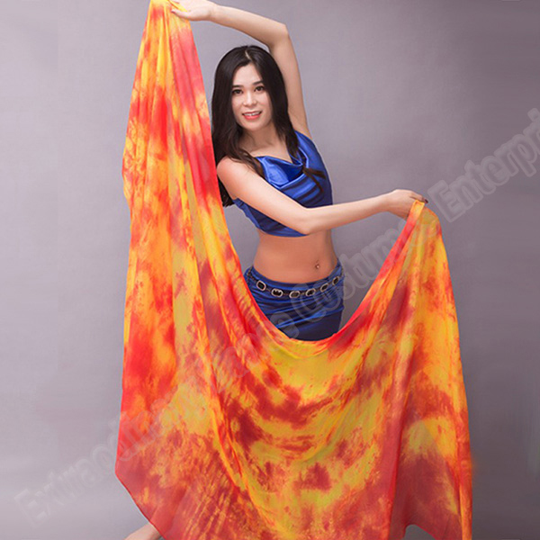 Châle en soie pour danse du ventre, voile de soie, foulard personnalisé pour le visage, écharpe défilée à la main, dégradé 200cm 250cm 270cm