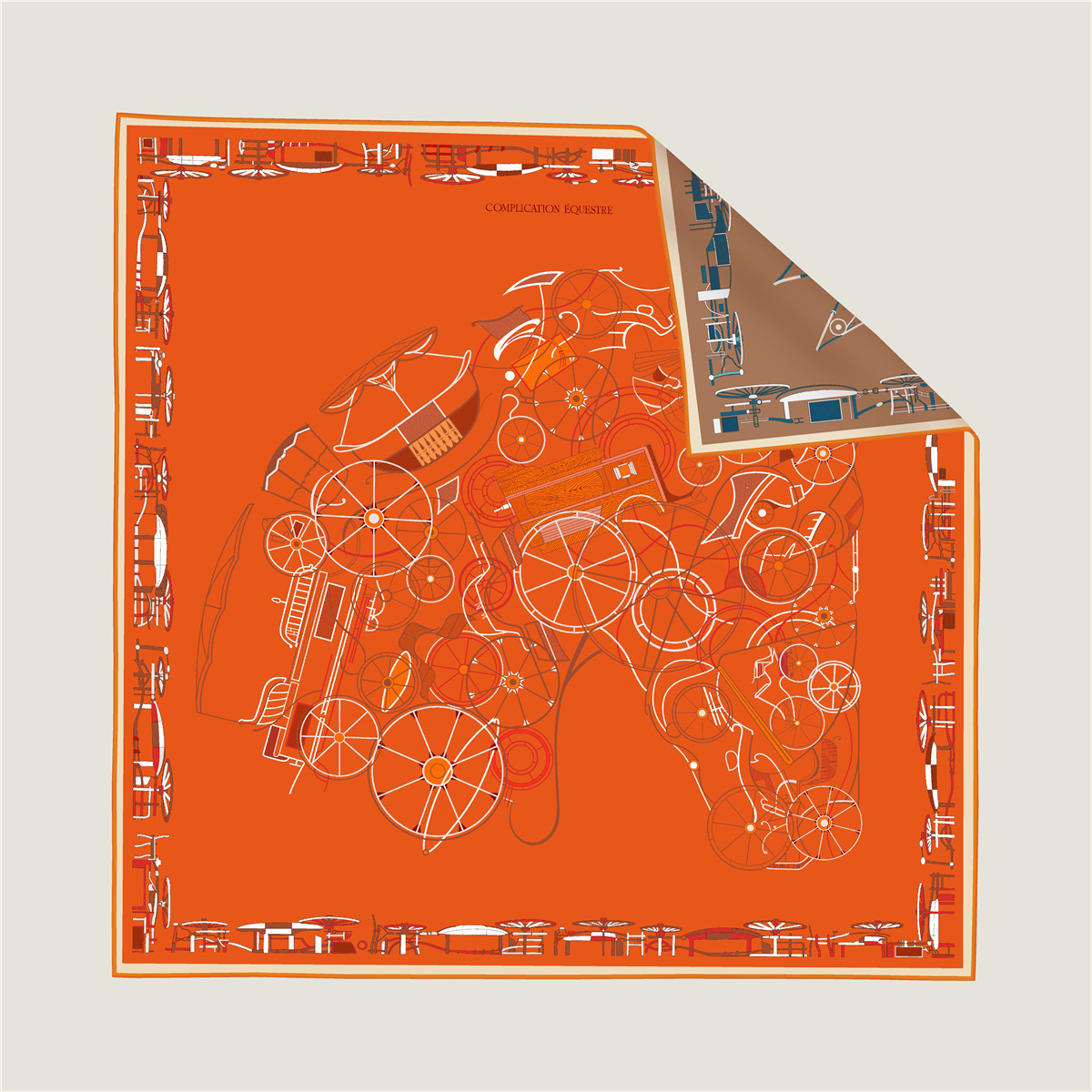 Foulard bandeau imprimé double face pour femmes, nouvelle marque, mode 90x90cm, Hijab en soie, Bandana, Protection solaire, châle