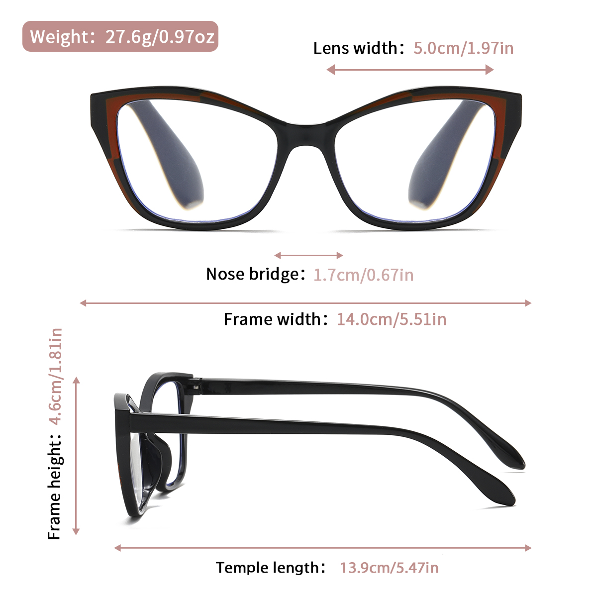 Lunettes de lecture œil-de-chat élégantes pour femmes - Design color block tendance, blocage de la lumière bleue, puissance de 1.0 à 4.0
