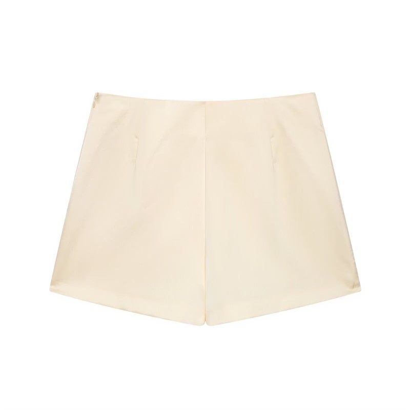 Ensemble jupe en satin pour femme, collection Printemps 2026, 2 pièces : Blazer court croisé et jupe-short contrastante en dentelle, tenue féminine