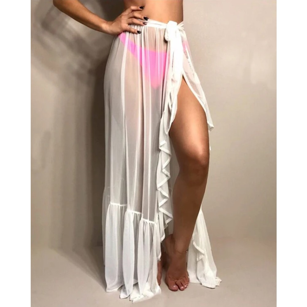 Jupe de plage en maille transparente pour femmes, couverture de maillot de bain, enveloppe extérieure de bikini, châle de vacances bohème pour les vacances en bord de mer