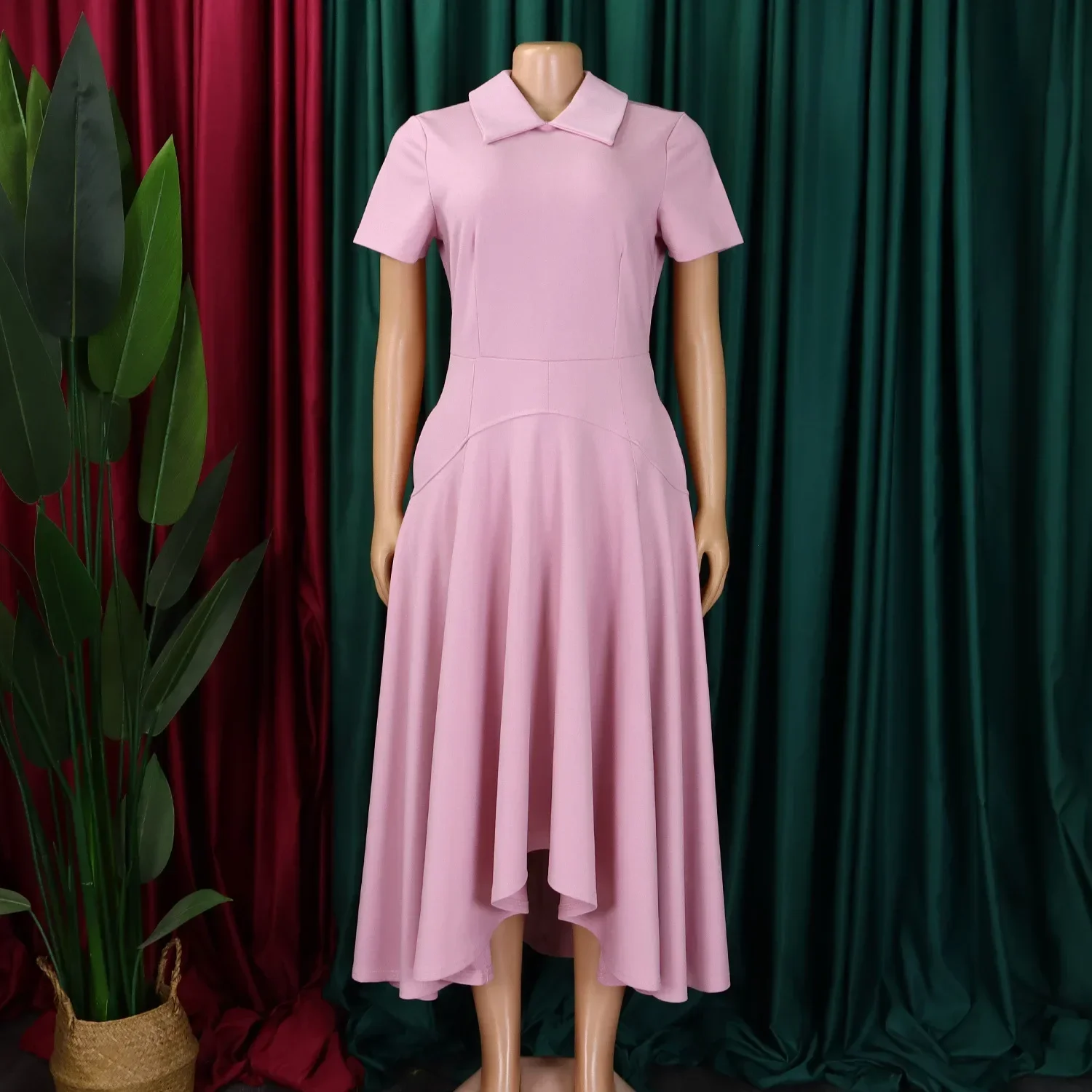 Robe d'église plissée à manches courtes pour femmes, élégante, ligne A, longueur irrégulière, irritation, modeste, africaine, quelle que soit l'occasion de fête, femme
