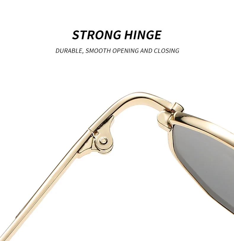 Lunettes de soleil étroites pour hommes, rectangulaires, tendance, en métal, de marque de luxe, pour femmes, 2024, classiques, UV400