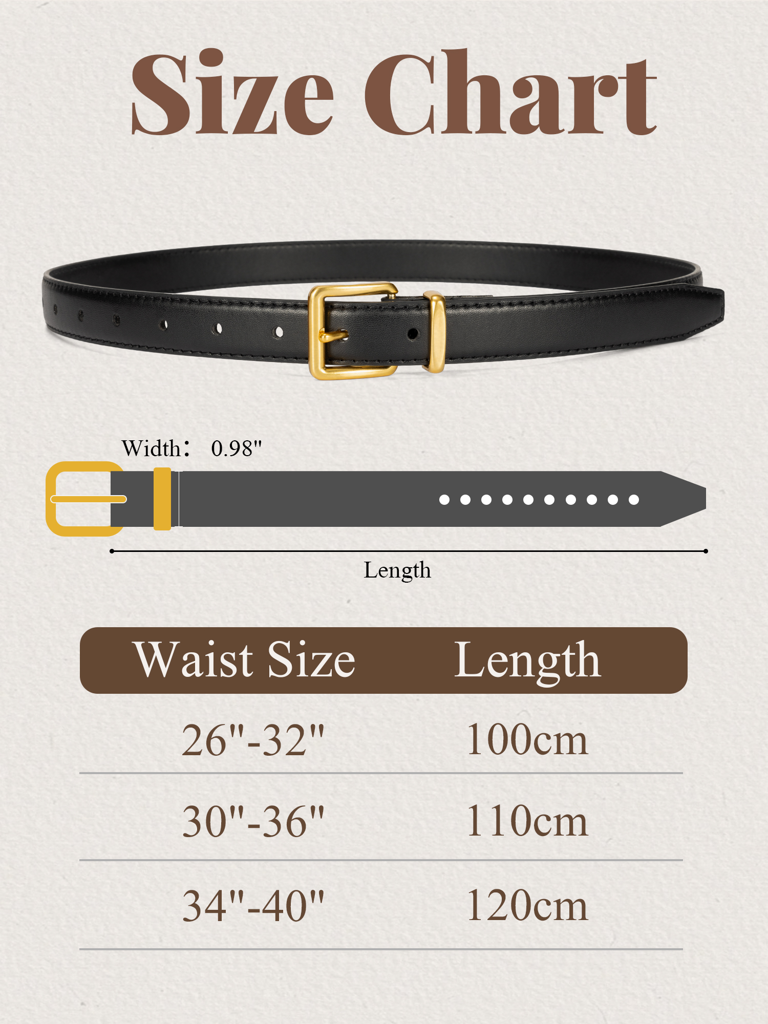 Ceinture Maikun pour femme avec boucle dorée, ceinture élégante en cuir compatible avec les robes et les pantalons