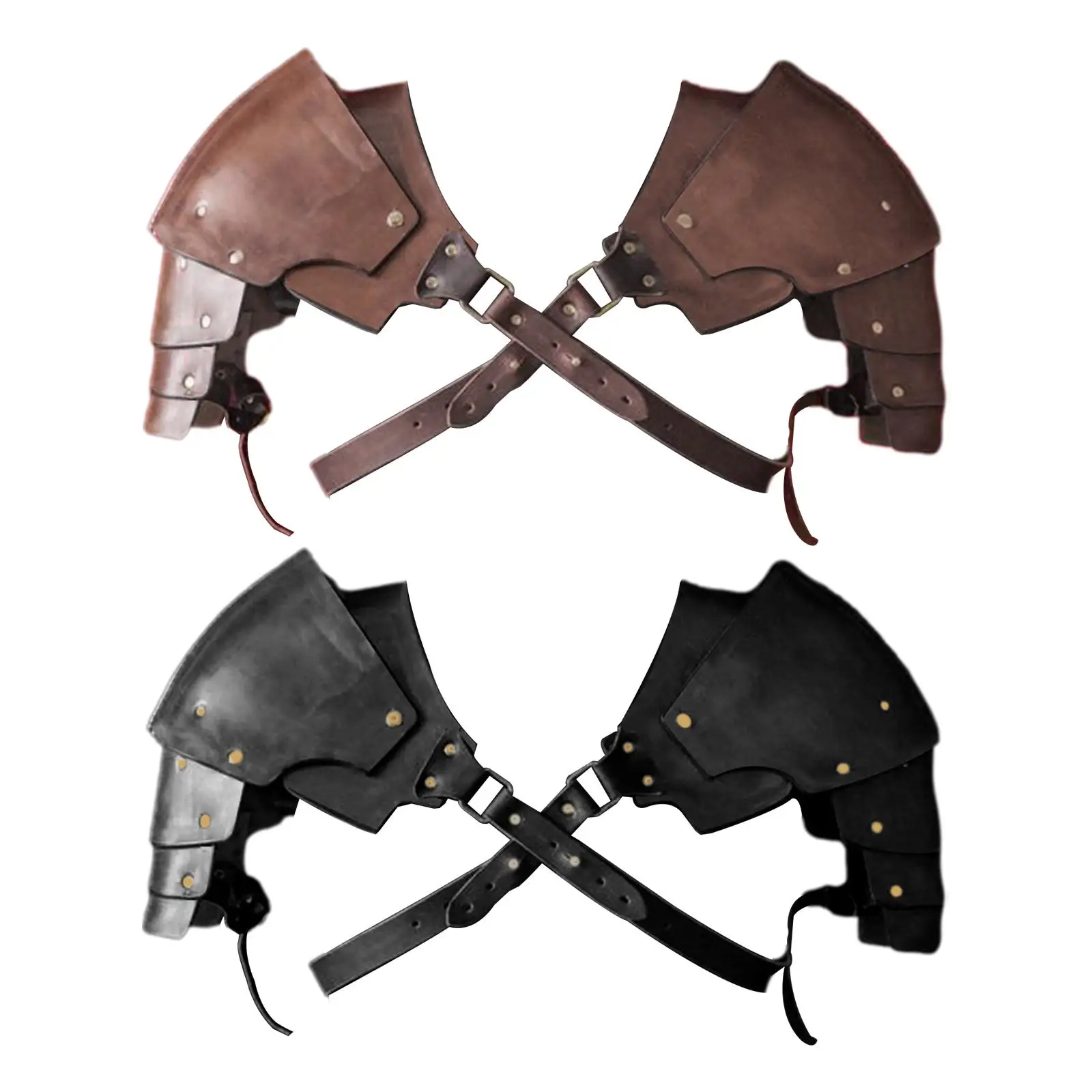 Cuir médiéval épaule Pauldron chevalier boucle réglable Steampunk épaule armure couverture Cape pour Cosplay fête hommes Costume