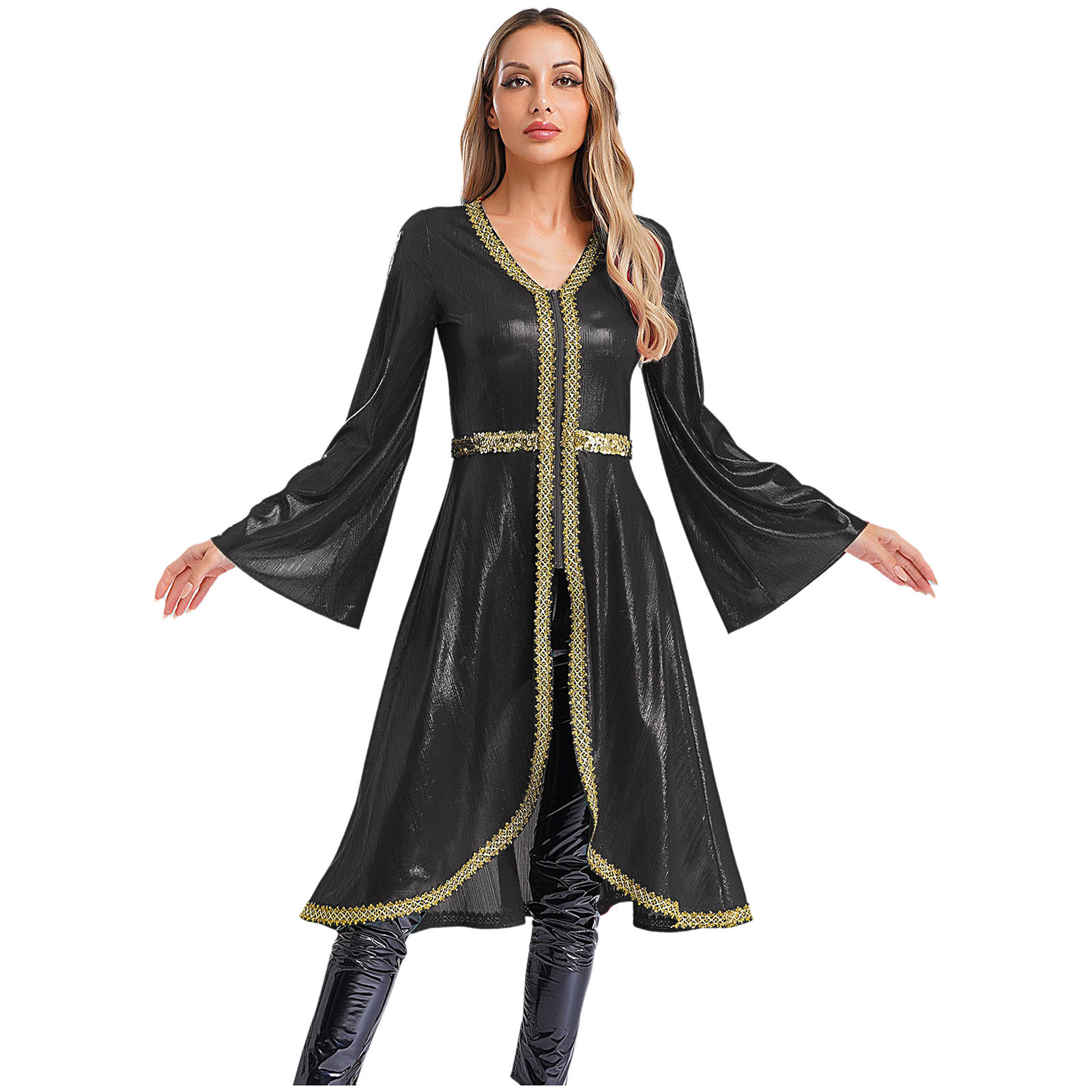 Femmes musulmanes Abaya robe Thobe à manches longues taille haute broderie Caftan robe islamique dubaï marocain caftan fantaisie Eid robe