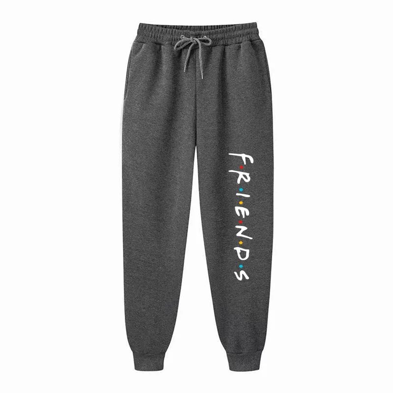 Femmes décontracté ample pantalons longs en plein air mode amis lettre imprimé pantalon printemps automne hiver polaire sport pantalons de survêtement