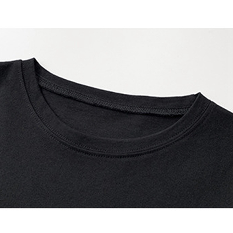 T-shirt manches courtes col rond femme, estival et décontracté, en coton, noir et blanc, grande taille 14XL 15XL 200kg 210kg