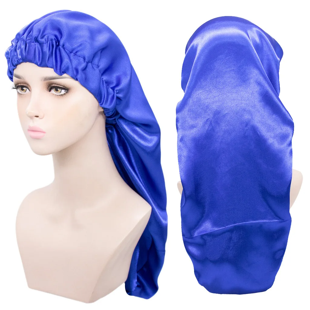 Bonnet de nuit en satin pour adultes, bonnet de soin des cheveux longs, bonnet de chimio unisexe, accessoires de coiffure