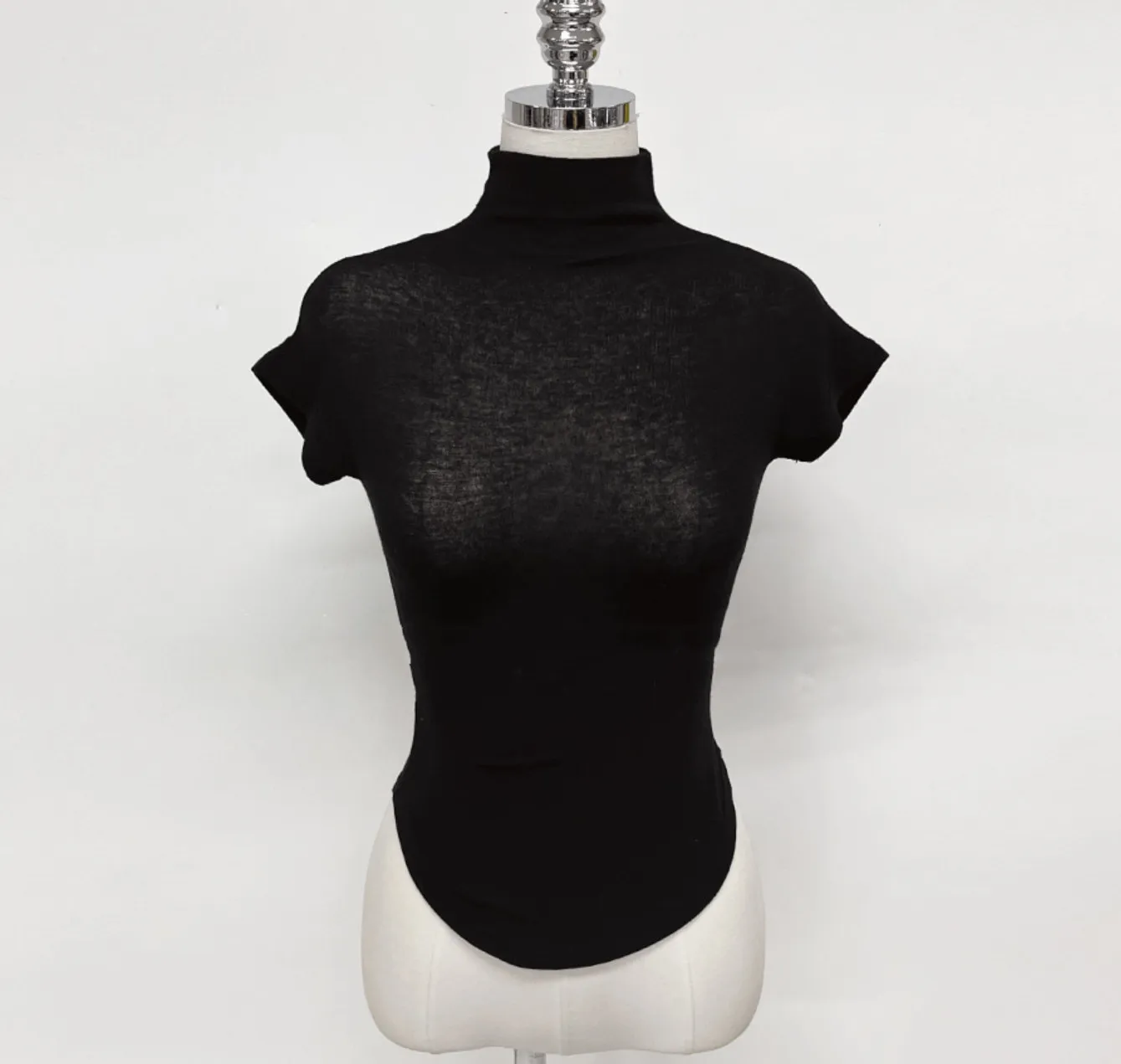 T-Shirt femmes basique décontracté été T-Shirt col rond Femme vêtements Sexy poitrine basse voir à travers doux mince hauts T-Shirt Femme 2026